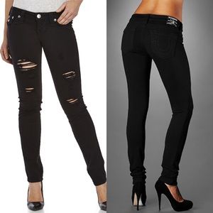 True Religion Stella Ripped Skinny Jeans 26x34